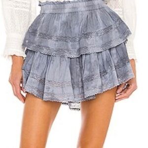 Gray Layered Love Shack Fancy Mini Skirt Worn Once Sz S